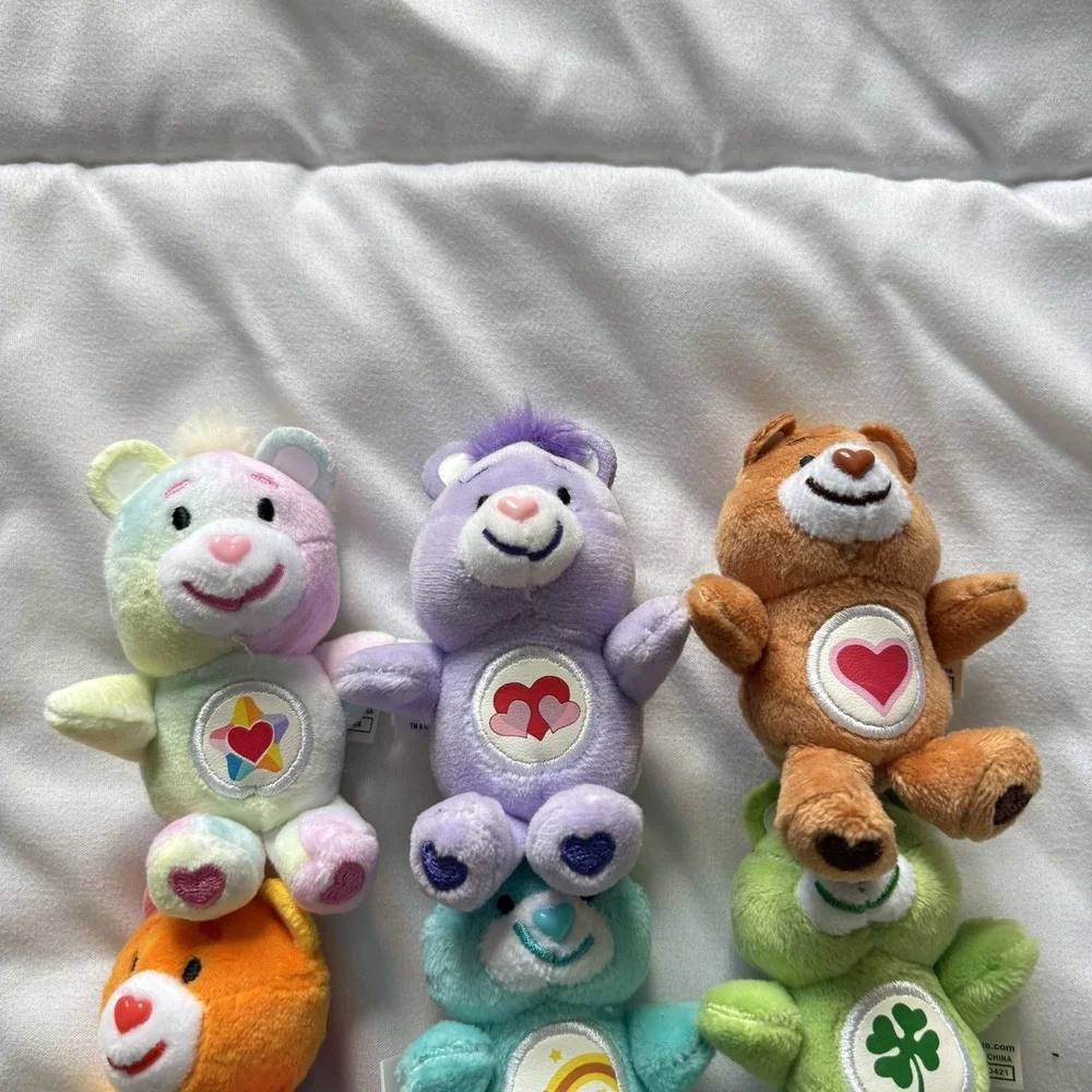 Care Bears Mini Plush Bear Set Of 7 Tenderheart Good Luck Cheer Wish Share‎